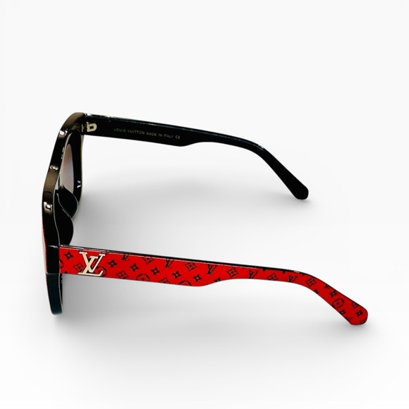 Louis Vuitton Blade Sunglasses LV Red and Black with Gold Accents - Picture 6 of 9